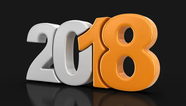 New Year 2018. Image with clipping path. — Stock Photo, Image