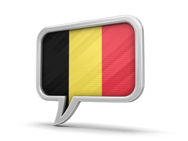 Speech bubble with Belgian flag. Image with clipping path — Stock Photo, Image