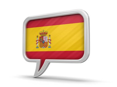 İspanyol bayrağı ile konuşma balonu. Görüntü kırpma yolu ile