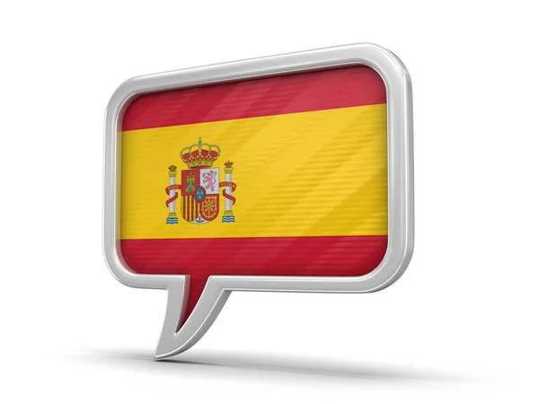 Speech bubble with Spanish flag. Image with clipping path — Stock Photo, Image