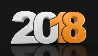 Yeni yıl 2018. Görüntü kırpma yolu ile.