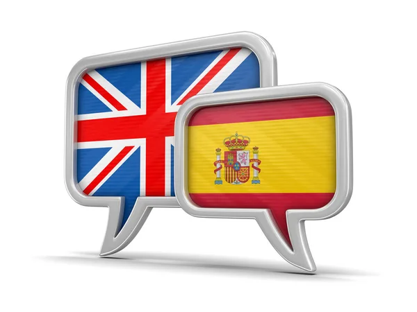 Speech bubbles with flags. Image with clipping path — Stock Photo, Image