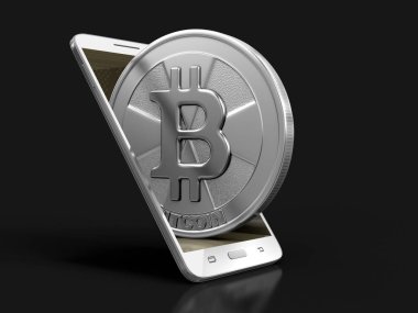 Akıllı telefon ve Bitcoin. Görüntü kırpma yolu ile