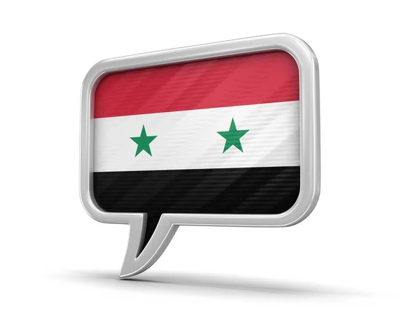 Bolha de fala com bandeira síria. Imagem com caminho de recorte — Fotografia de Stock