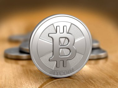 Gümüş bitcoin. Görüntü kırpma yolu ile