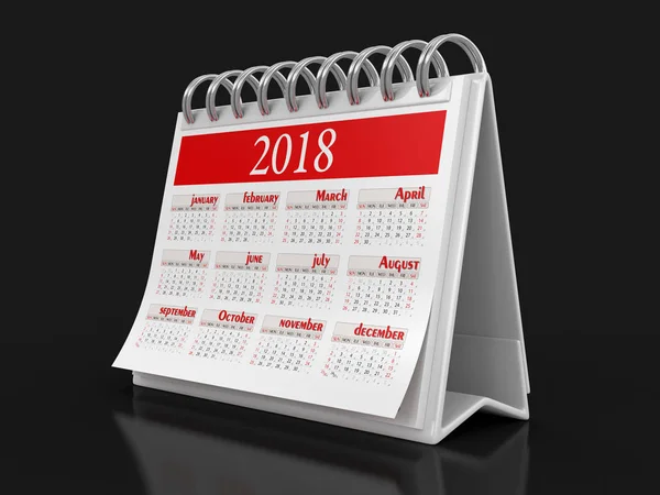 Kalenderåret 2018 bild. Bild med urklippsbana — Stockfoto