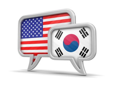 Konuşma balonları bayraklı. Görüntü kırpma yolu ile