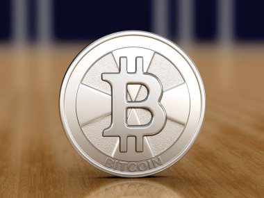 Gümüş bitcoin. Görüntü kırpma yolu ile