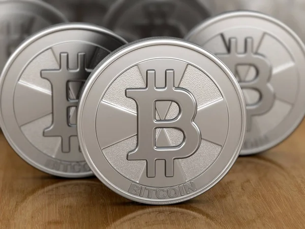Gümüş bitcoin. Görüntü kırpma yolu ile