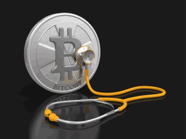 Stetoskop ile Bitcoin. Görüntü kırpma yolu ile