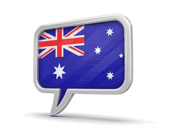 讲话泡泡与澳大利亚的国旗。图像的剪切路径 — 图库矢量图片