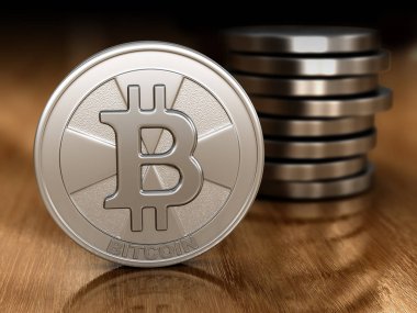 Gümüş bitcoin. Görüntü kırpma yolu ile