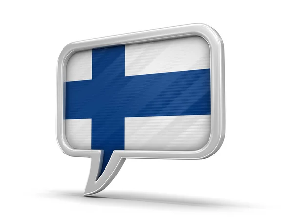 Speech bubble with Finnish flag. Image with clipping path — Stock Photo, Image