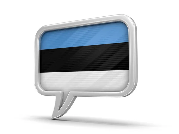 Bulle de discours avec drapeau estonien. Image avec chemin de coupure — Photo