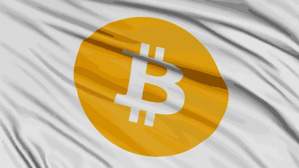 Flagge mit Bitcoin-Zeichen — Stockvektor