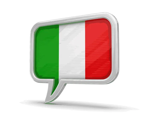 Tekstballon met Italiaanse vlag. Afbeelding met uitknippad — Stockvector