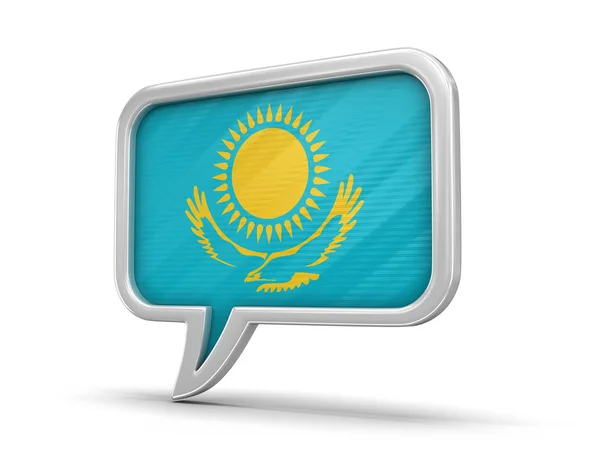 Speech bubble with Kazakh flag. Image with clipping path — Stock Photo, Image