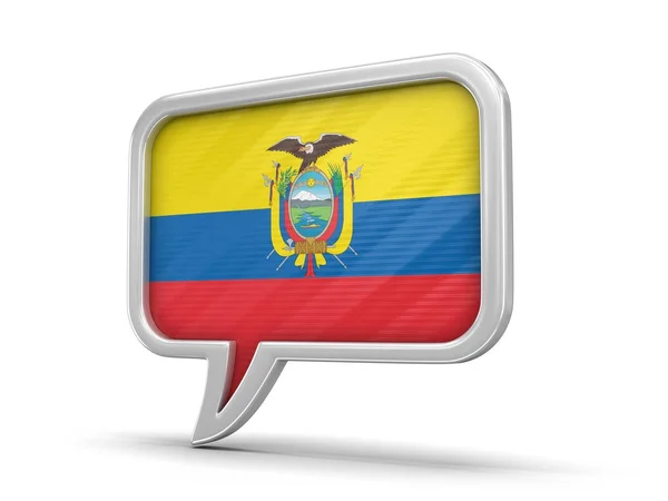 Bolha de discurso com bandeira equatoriana. Imagem com caminho de recorte — Fotografia de Stock