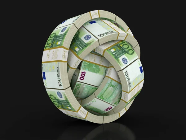 Hromada Euro. Obrázek s ořezovou cestou — Stockový vektor