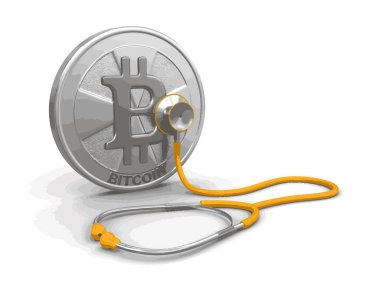 Stetoskop ile Bitcoin. Görüntü kırpma yolu ile