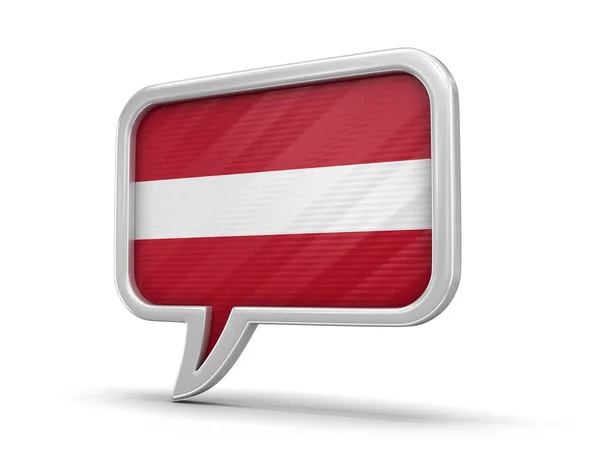 Sprechblase mit lettischer Flagge. Bild mit Ausschnittspfad — Stockfoto