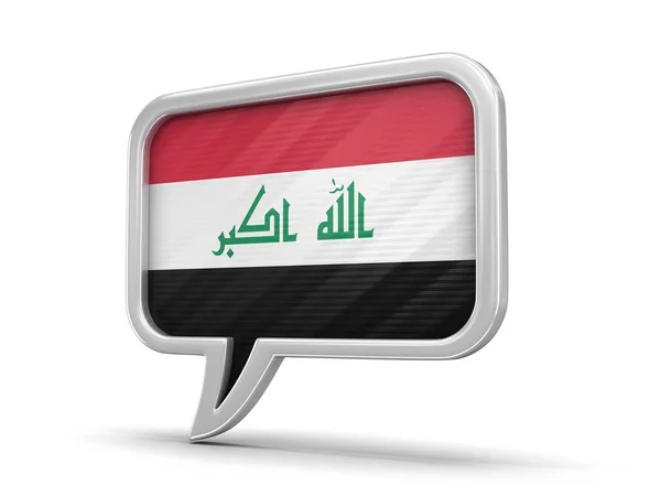 Bulle de discours avec drapeau irakien. Image avec chemin de coupure — Photo