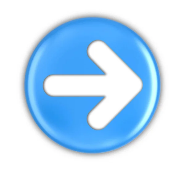 Το κουμπί με το βέλος σύμβολο. Εικόνα με διαδρομή αποκοπής — Φωτογραφία Αρχείου