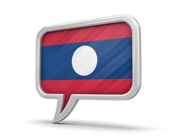 Taleboble med Laos flag. Billede med klippesti - Stock-foto