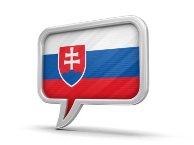 Slovak bayrak ile konuşma balonu. Görüntü kırpma yolu ile