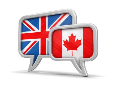 Konuşma balonları bayraklı. Görüntü kırpma yolu ile