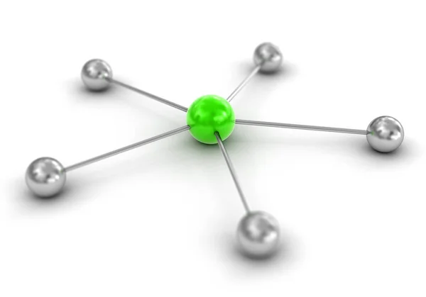 Grönt och silver nätverk koncept — Stockfoto
