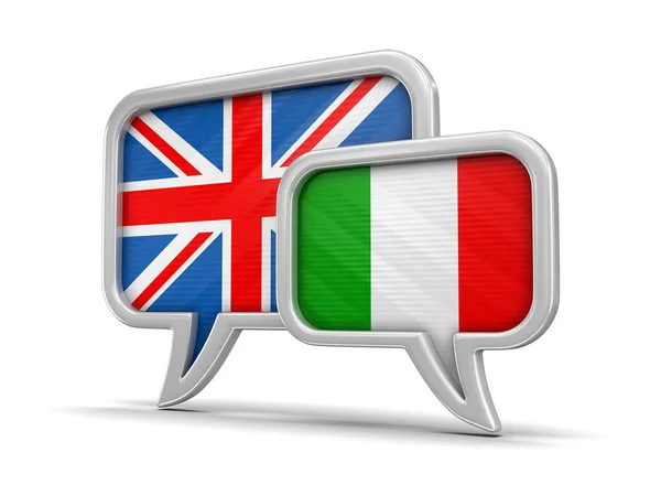 Speech bubbles with flags. Image with clipping path — Stock Photo, Image