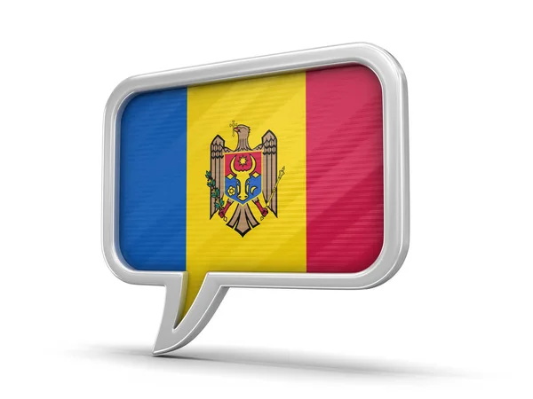 Bolha Fala Com Bandeira Moldávia Imagem Com Caminho Recorte — Fotografia de Stock