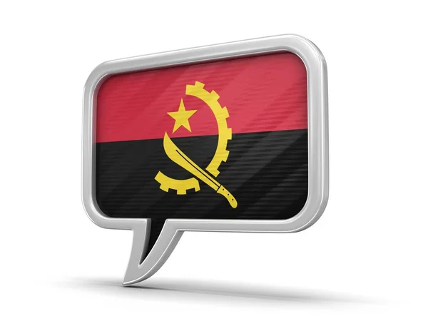 Sprechblase Mit Angola Fahne Bild Mit Ausschnittspfad — Stockfoto