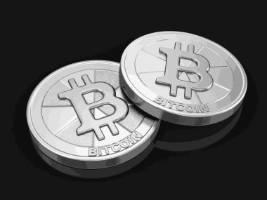 Gümüş bitcoin. Görüntü kırpma yolu ile
