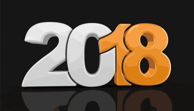 Yeni yıl 2018. Görüntü kırpma yolu ile.