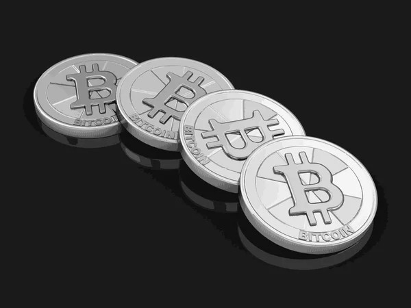 Silber Bitcoin Bild Mit Ausschnittspfad — Stockvektor