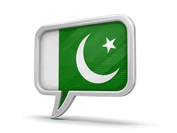 Burbuja Del Discurso Con Bandera Pakistán Imagen Con Ruta Recorte — Vector de stock