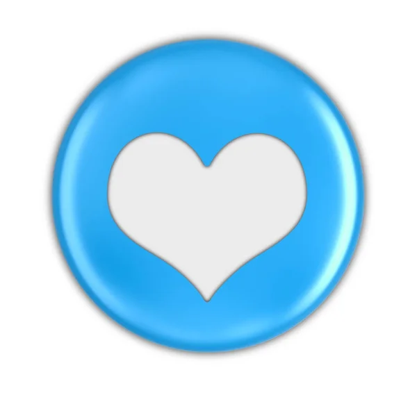 Button Heart Sign Image Clipping Path — Stock Photo, Image