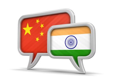 Konuşma balonları bayraklı. Görüntü kırpma yolu ile