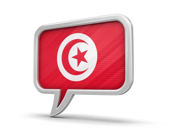 Speech Bubble Tunisian Flag Image Clipping Path — Stock Photo, Image