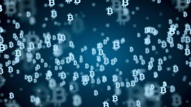 Bitcoin işareti ile soyut ağ