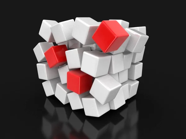 Cube Effondre Image Avec Chemin Coupure — Photo