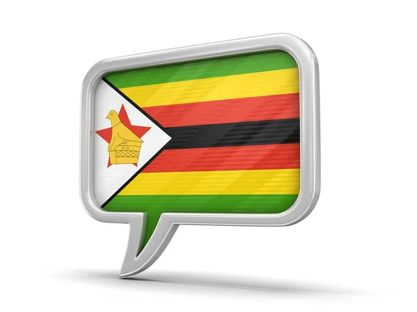 Speech bubble with Zimbabwe flag. Image with clipping path