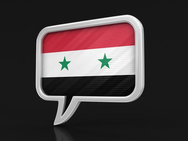 Bolha Fala Com Bandeira Síria Imagem Com Caminho Recorte — Fotografia de Stock