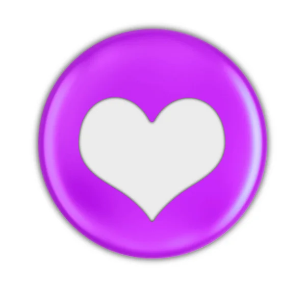 Button Heart Sign Image Clipping Path — Stock Photo, Image