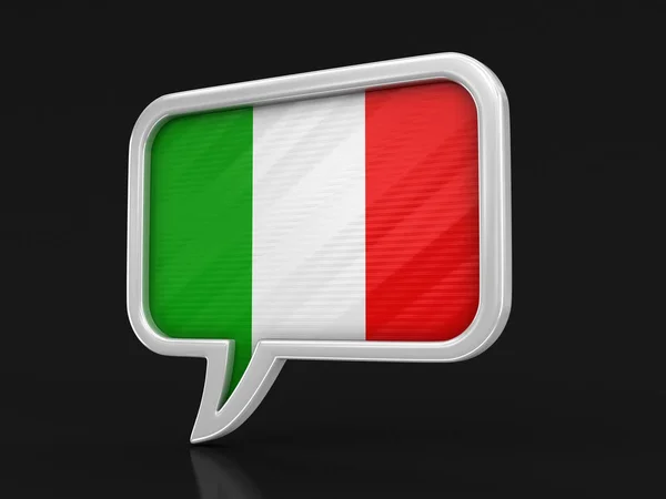 Bolla Vocale Con Bandiera Italiana Immagine Con Percorso Ritaglio — Foto Stock