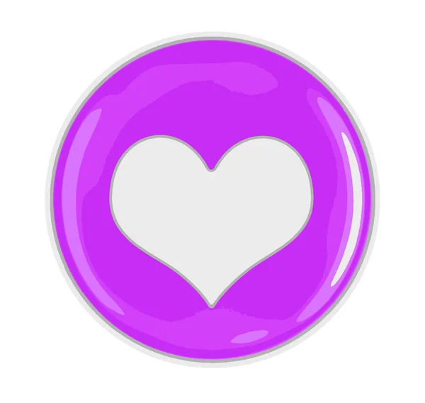 Button Heart Sign Image Clipping Path — Stock Vector