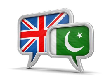 Konuşma balonları bayraklı. Görüntü kırpma yolu ile