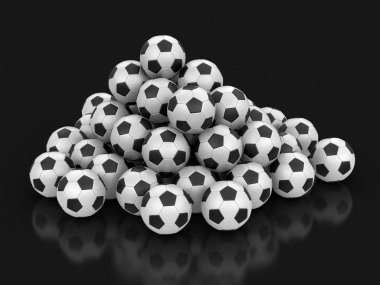 Futbol topu yığını. Görüntü kırpma yolu ile